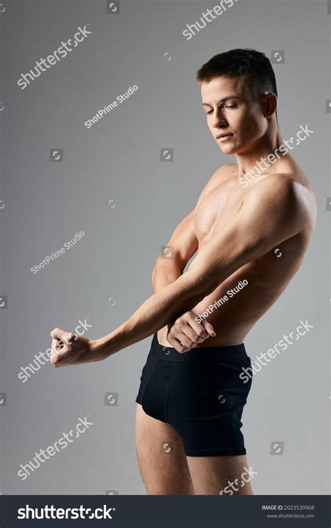 Sexy Bodybuilder Naked Torso Black Panties Stock Photo Shutterstock