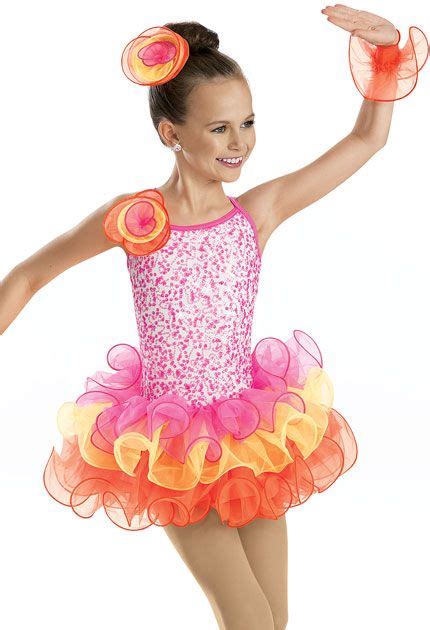 Neon Sequin Curly Hem Dress Weissman Costumes Dance Outfits Dance