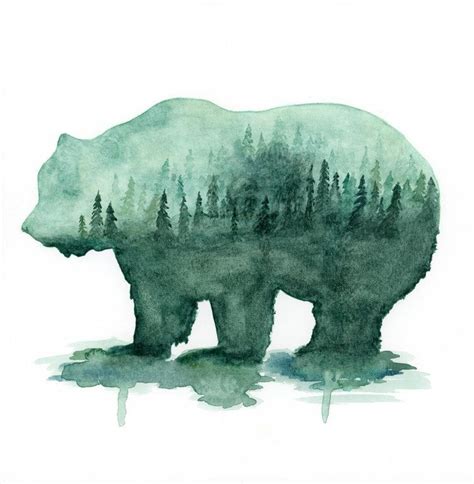 Watercolor Forest Bear Done By My Wife Katlyn Watercolor With