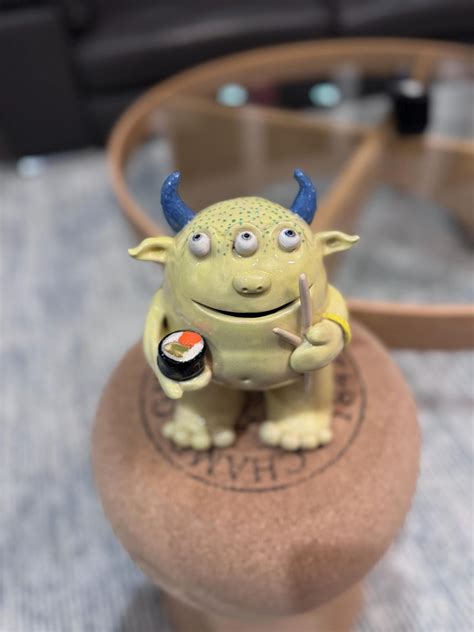 A Sushi Monster Ceramic Statue Ceramic Monster Figurine One Of A