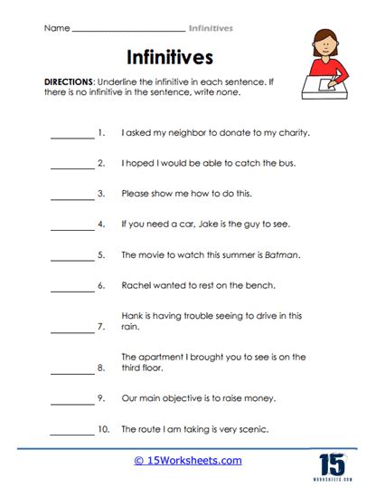 Infinitives 2 15 Worksheets