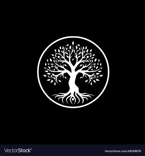 Tree Of Life Minimalist And Flat Logo Royalty Free Vector