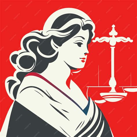 Premium Vector Portrait Of A Lady Justice Vector Illustration Flat