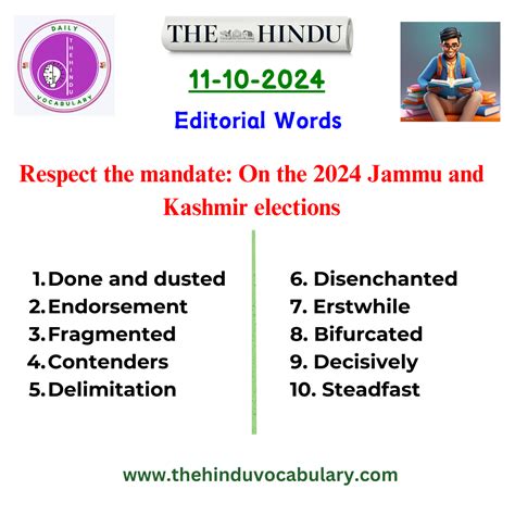 Editorial Vocabulary Daily The Hindu Vocabulary