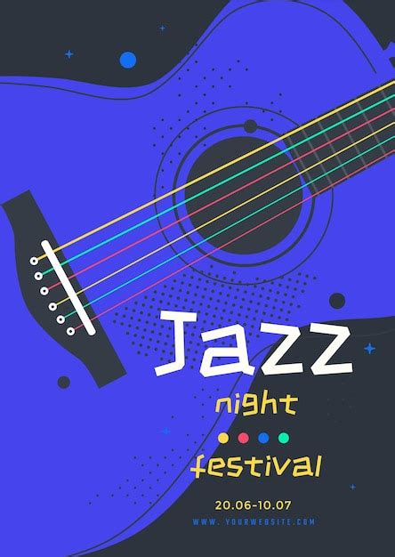 Premium Vector Jazz Music Festival Poster Design With Acoustic Guitar