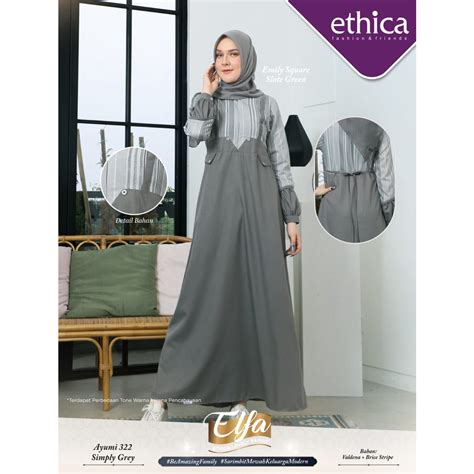 Jual Ethica Ayumi Gamis Simply Grey Shopee Indonesia