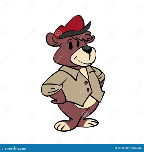 Bear Dressed In Vintage Style Stock Vector Illustration Of Comic