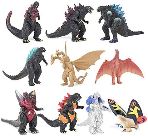 Set of 10 Godzilla Toys, Movable Joint Action Figures, King of The ...