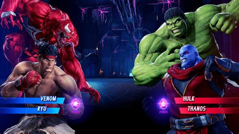 Carnage Ryu Vs Green Hulk Thanos Very Hard Marvel Vs Capcom