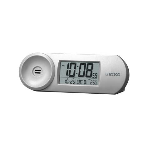 Seiko Digital Alarm Clock, with Light, Date, Thermometer QHL067S