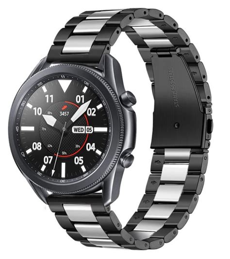 Samsung Galaxy Watch 3 45mm Stahlarmband Schwarz Silber