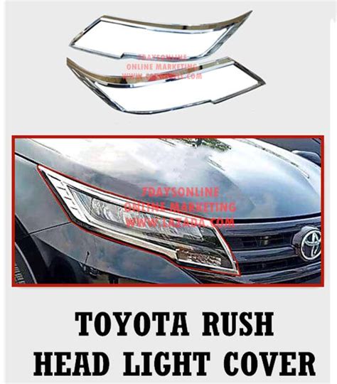 Toyota Rush Perodua Aruz On Head Light Cover Chrome Auto