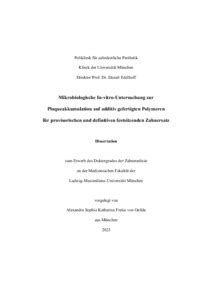 Mikrobiologische In Vitro Untersuchung Zur Plaqueakkumulation Auf