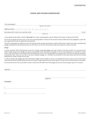 Fillable Online CONFIDENTIAL PLEDGE AND CESSION UNDERTAKING Fax Email