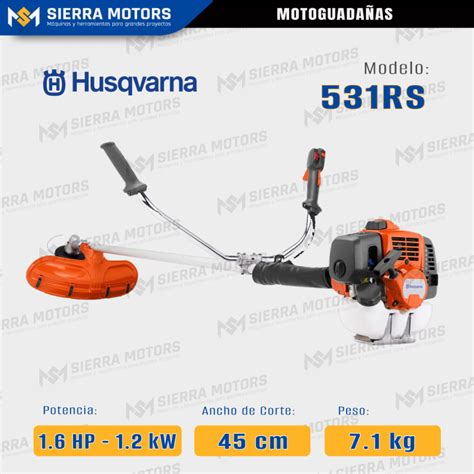 MOTOGUADAÑA HUSQVARNA 531RS 1 6 HP 1 2 kW GASOLINA SIERRAMOTORS