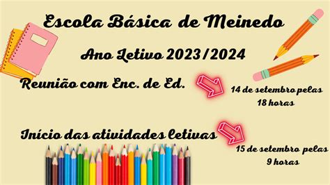 Início Atividades Letivas e Reunião Encarregados Educação 1º Ciclo e