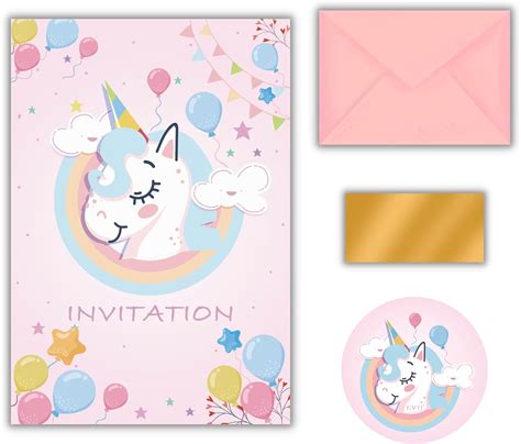 EVTI 10 Carte Invitation Anniversaire Fille Invitation Anniversaire