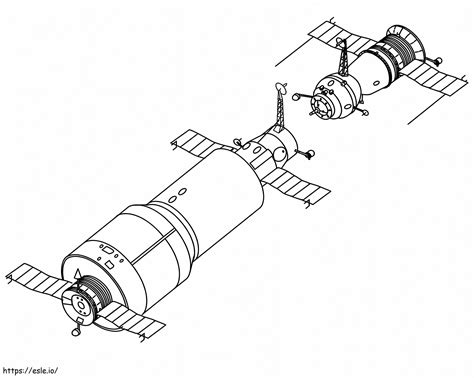 Spaceships Docking coloring page