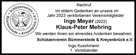 Traueranzeigen Von Klaus Peter Mehring Nordwest Trauer De