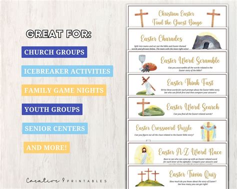 Christian Easter Game Bundle 8 Fun Printable Easter Bible Games With