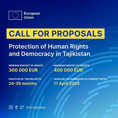 Delegation Of The European Union To Tajikistan Announces The Call For