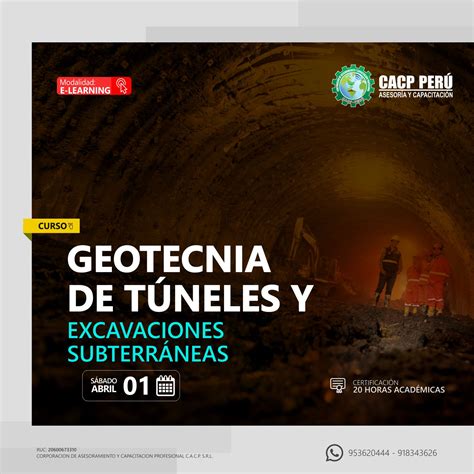 Cacp Perú Curso Geotecnia De Túneles Y Excavaciones Subterráneas