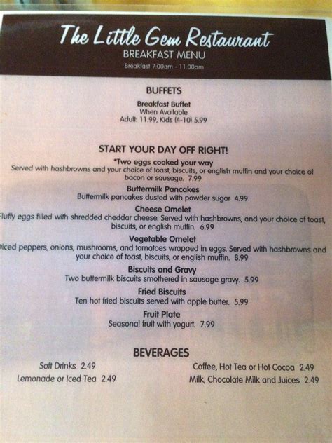 Menu at Abe Martin Lodge restaurant, Nashville, State Road 46 E