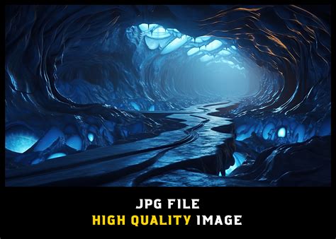 Blue Glowing Cave Fantasy Background Graphic by WODEXZCreative Fabrica
