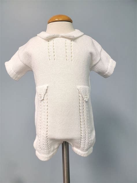 Ted Romper Boys Christening Outfit Design i ét stykke Håndvask Denne