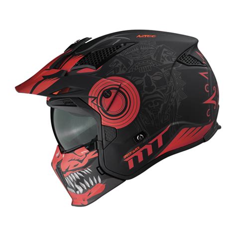 250120829242 MT Helmet Street Fighter SV Aztec Matt Red