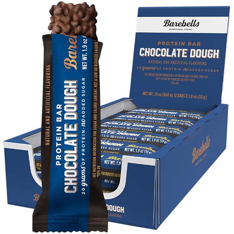 Barebells Protein Bars Chocolate Dough 12 Count 1 9oz Bars Protein Snacks With 20g Of High