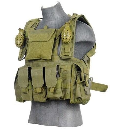 lancer tactical modular chest rig  pouches od green