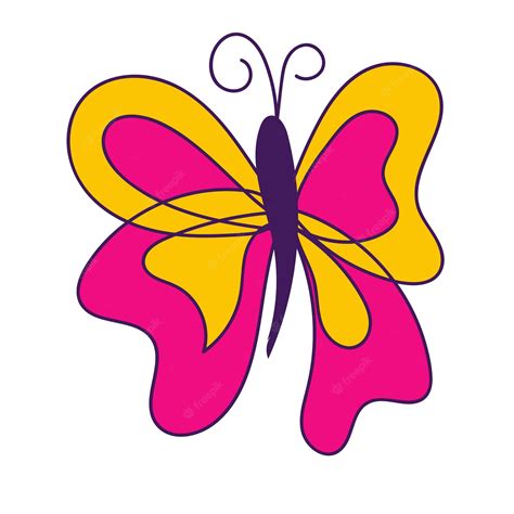 Conjunto De Mariposas De Colores Vectoriales Vector Vector Premium