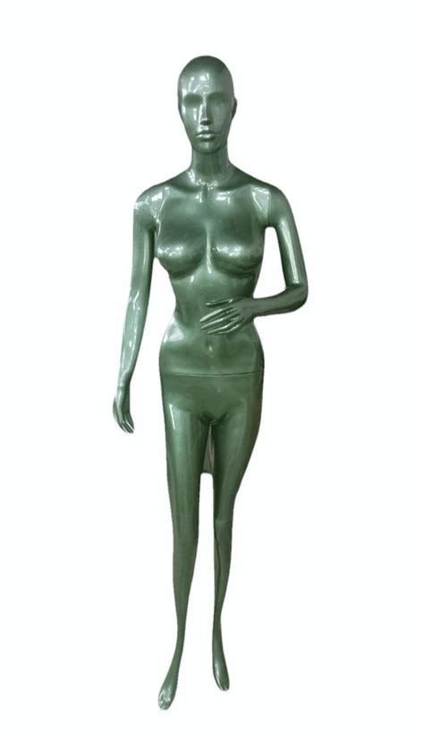 Standing Fiberglass Green Female Mannequin For Garment Shop Size 5