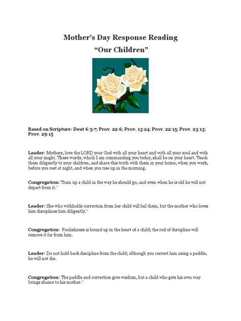 Mother's Day Responsive Reading Guide | PDF