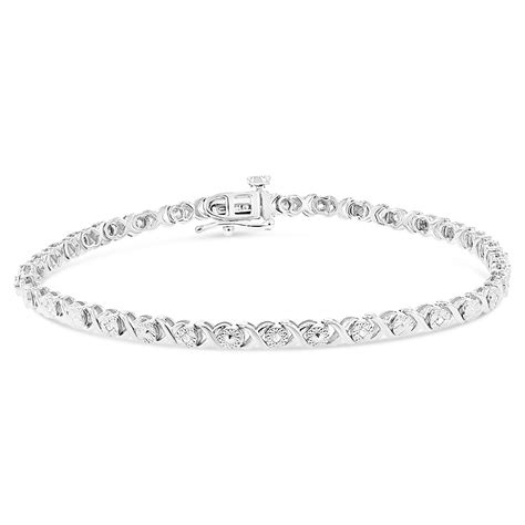 sterling silver diamond bracelet  length cm shiels jewellers