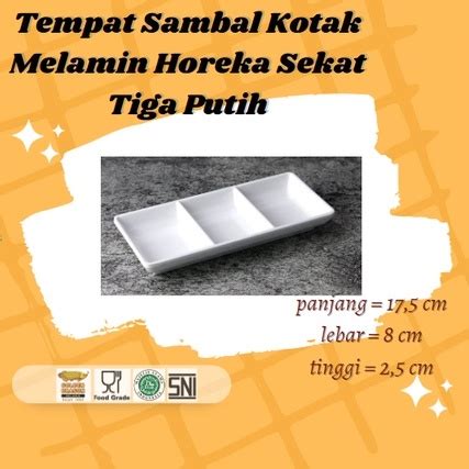 Jual TEMPAT SAMBAL CANTIK P8 Tempat Sambal Kotak Sekat Triple Melamin