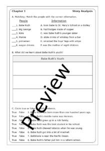 Joan Holub Who Was Babe Ruth Worksheets Made By Teachers