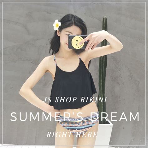 JS SHOP 台灣賣家現貨韓國泳裝 鋼圈 荷葉邊比基尼A 小胸最愛 平口泳衣 泳裝 bikini 顯瘦 蝦皮購物