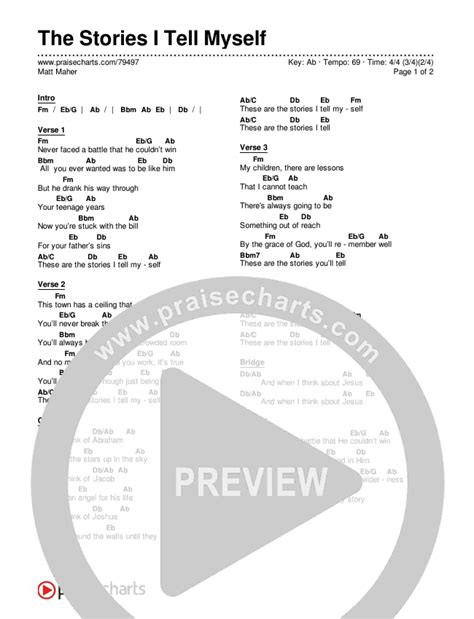 The Stories I Tell Myself Chords PDF (Matt Maher) - PraiseCharts