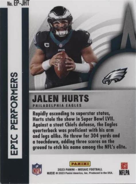 2023 Panini Mosaic Jalen Hurts EP JHT For Sale EBay