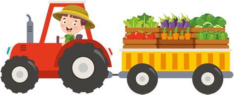 Vinilo Infantil Tractor Granjero Con Fruta Tenvinilo