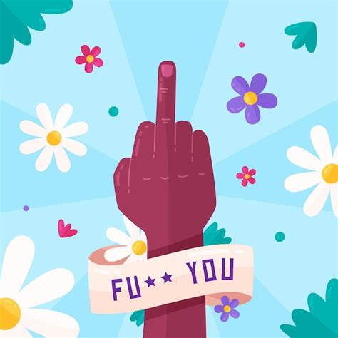 Floral Fuck You Symbol Vecteur Gratuite