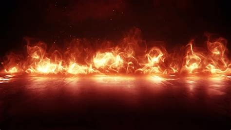 Burning Blue Flames And Reflection Loop 4K, Backgrounds Motion Graphics ...