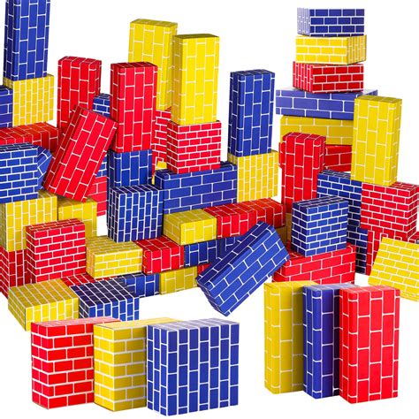 Buy Nuanchu 60 Pcs Cardboard Building Blocks Large Cardboard Blocks for ...