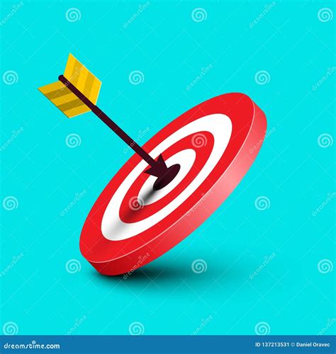 Seta No Alvo Dardo Do Vetor No Bullseye Vermelho Ilustração do Vetor