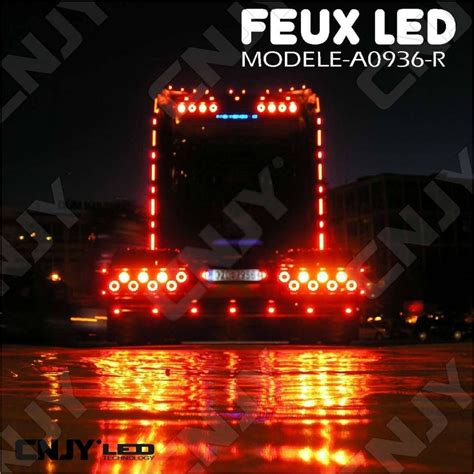 FEUX DE GABARIT ET POSITION A LED ROUGE POUR TUNING CABINE DE CAMION