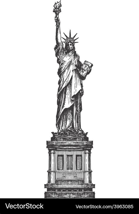 Statue of liberty logo design template america Vector Image