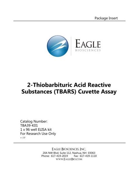 Thiobarbituric Acid Reactive Substances Tbars Eaglebio