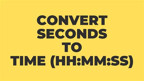 How To Convert Seconds Number Format To Time Format Hh Mm Ss With Dax